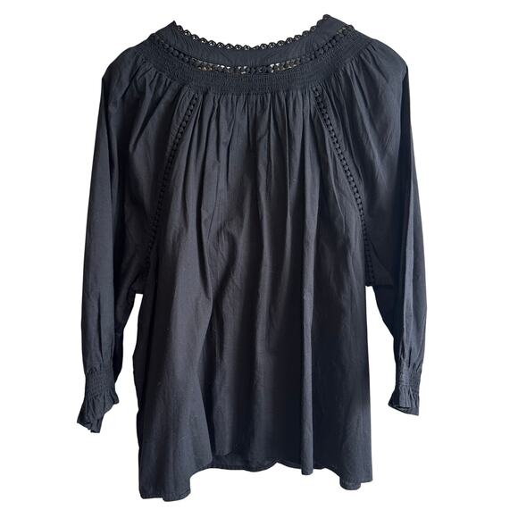 Caffe Marrakesh Embroidered Cotton Long Sleeve Top Black XL - Picture 8 of 11